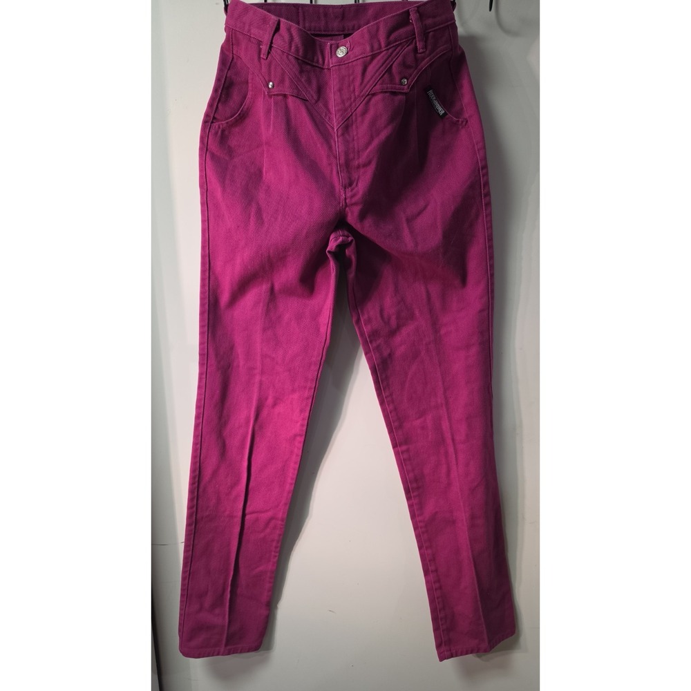 VTG Rocky Mountain Jeans Women's Inseem 36"  7/8 Pink High Rise Straight Denim